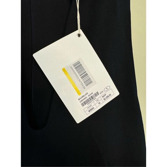 Maximilian NWT Streamline Sleeveless Midi Dress in Black Size 10 - Picture 11 of 11